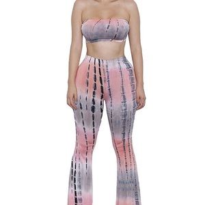 Two Piece Tie Dye Tube Top Set